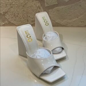 EGO White Women's Heeled Mules
